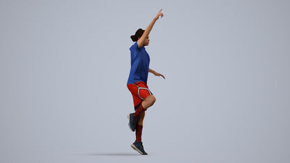 scanned 3D man sport, photogrammetry people for Enscape and V-Ray, side view render