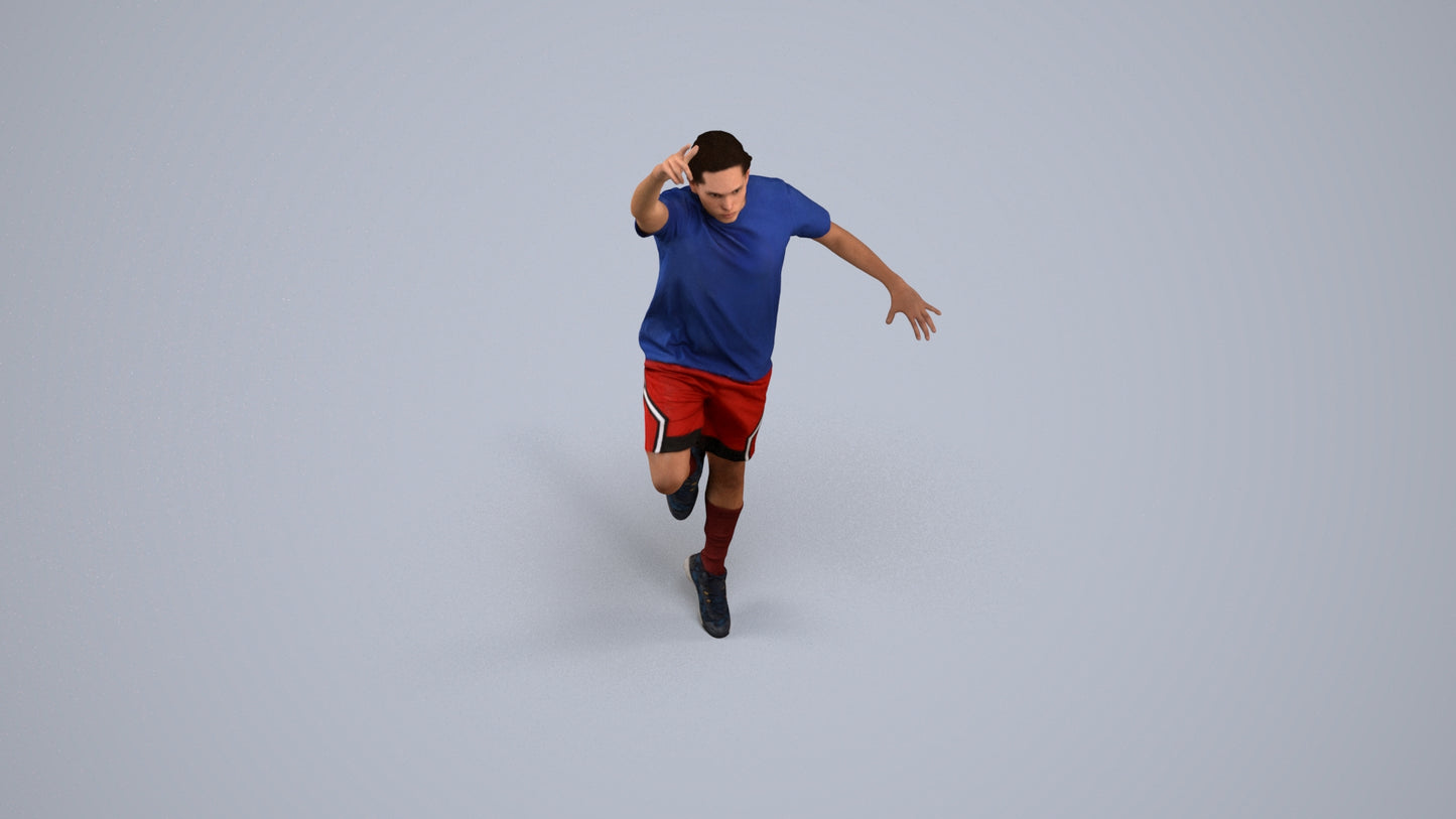 scanned 3D man sport, photogrammetry people for Enscape and V-Ray, back view render