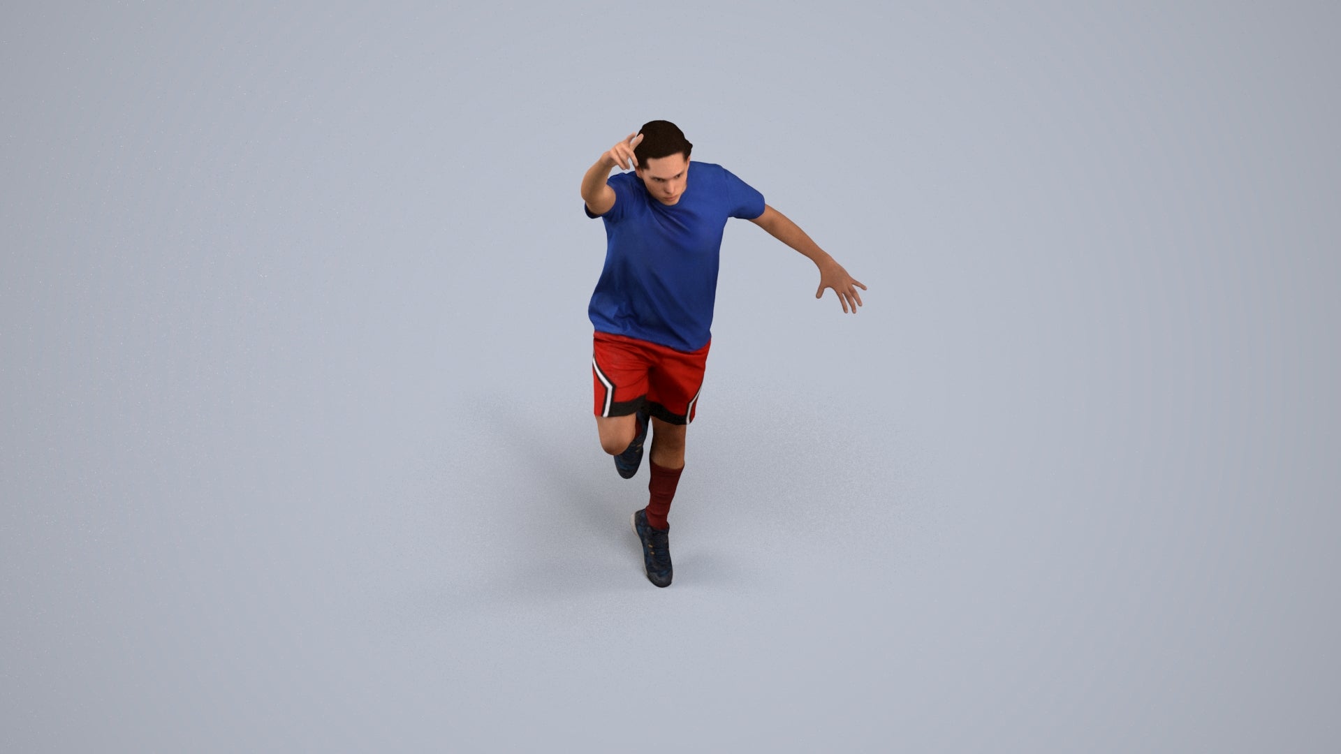 scanned 3D man sport, photogrammetry people for Enscape and V-Ray, back view render