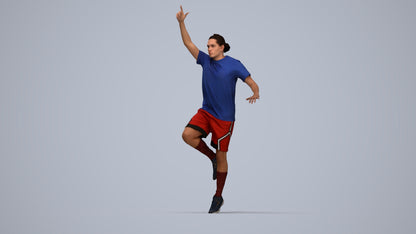 scanned 3D man sport, photogrammetry people for Enscape and V-Ray, top-down view render