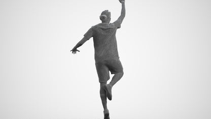 scanned 3D man sport, photogrammetry people for Enscape and V-Ray, wireframe side view