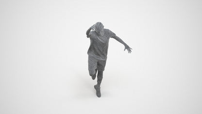 scanned 3D man sport, photogrammetry people for Enscape and V-Ray, wireframe back view
