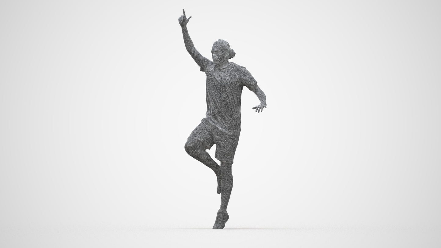 scanned 3D man sport, photogrammetry people for Enscape and V-Ray, wireframe top-down view