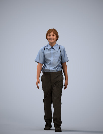 3D people model boy kids, scanned human for 3ds Max rendering