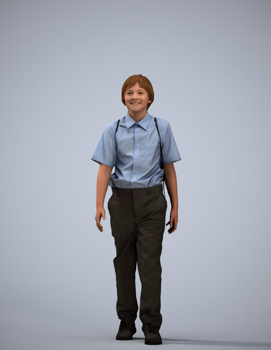 3D people model boy kids, scanned human for 3ds Max rendering