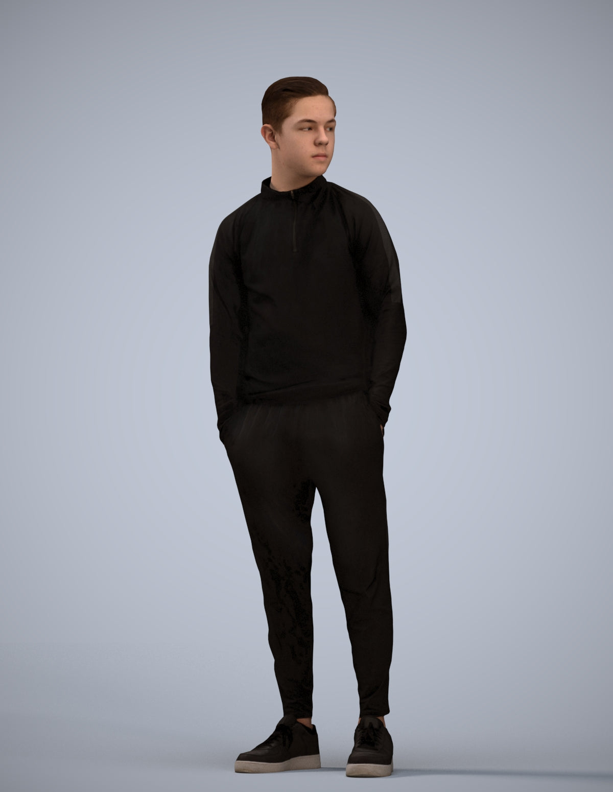 3D scanned boy kids casual, photorealistic archviz people for Enscape and SketchUp