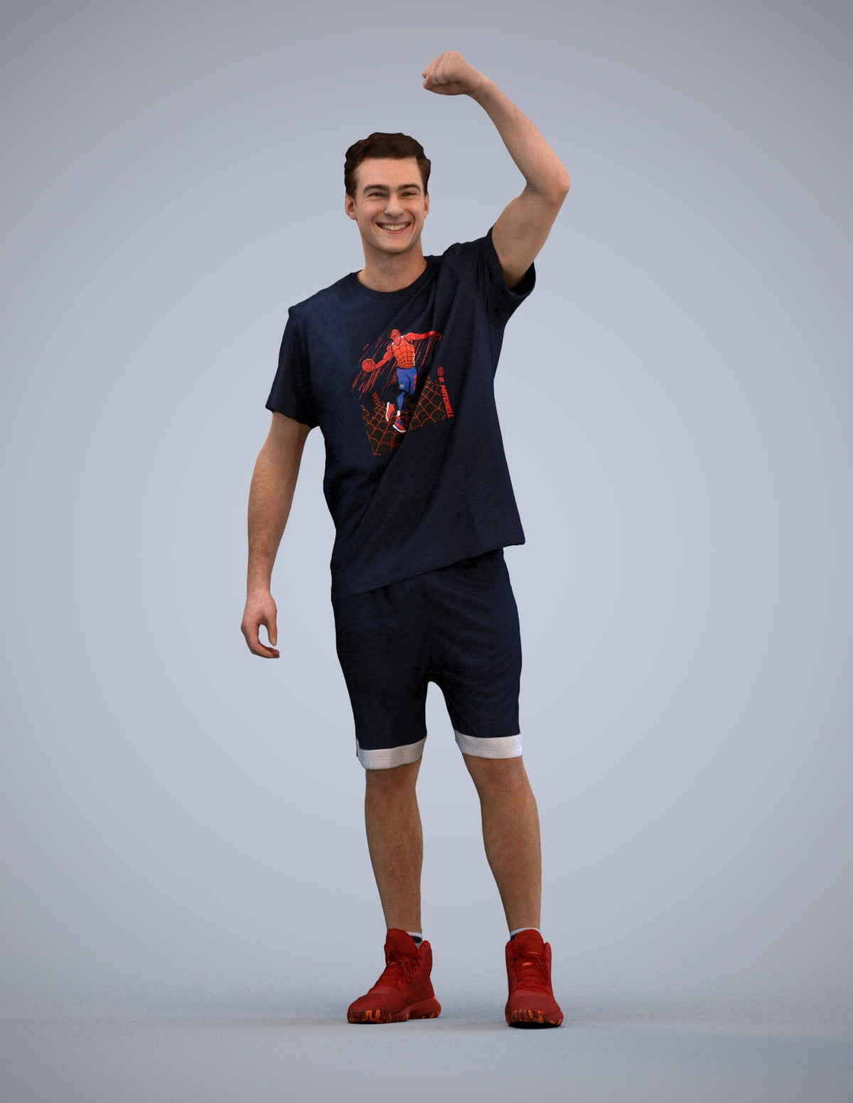 scanned 3D man sport, photogrammetry people for Enscape and V-Ray
