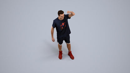 scanned 3D man sport, photogrammetry people for Enscape and V-Ray, back view render