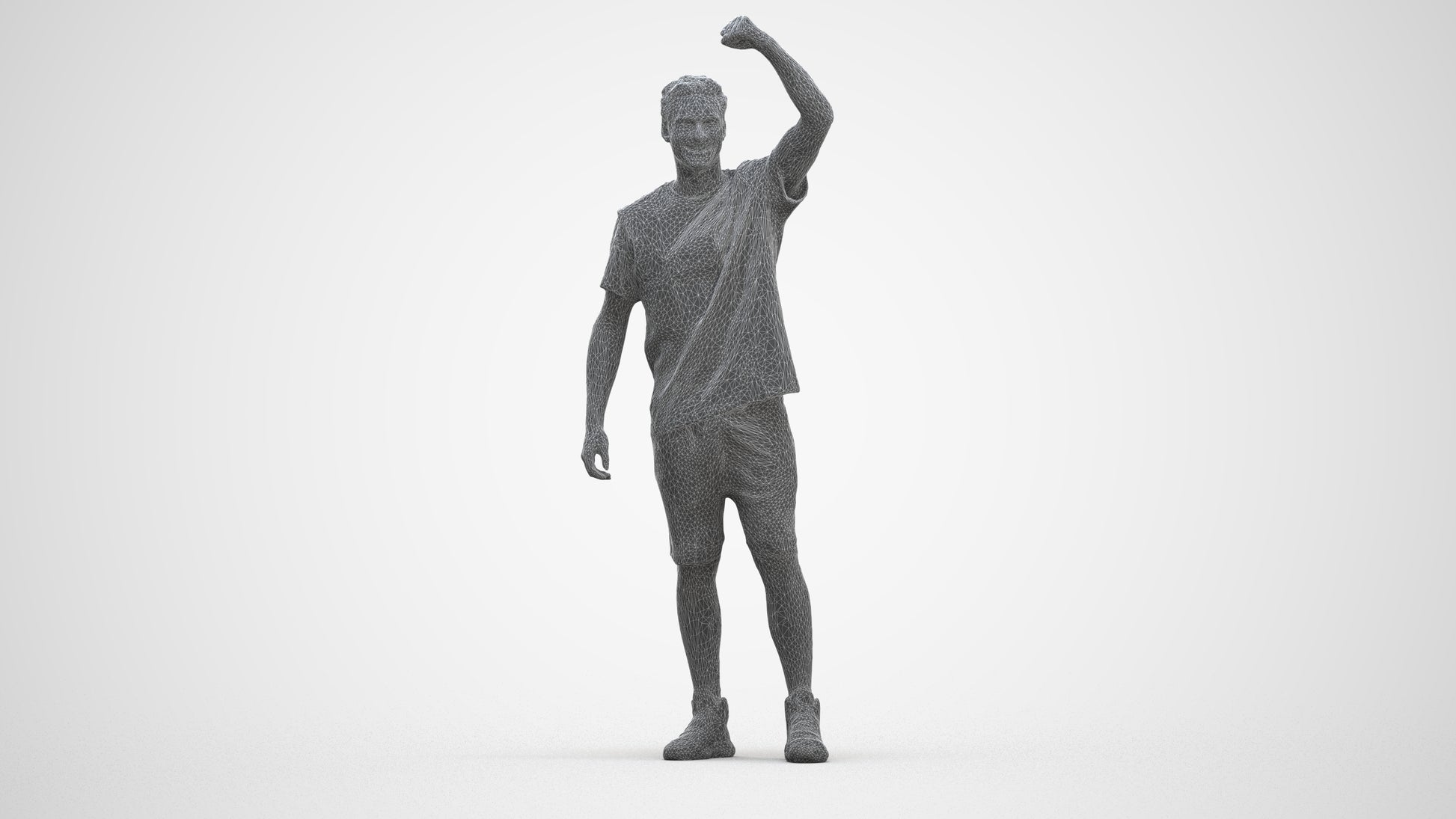 scanned 3D man sport, photogrammetry people for Enscape and V-Ray, square thumbnail