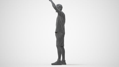 scanned 3D man sport, photogrammetry people for Enscape and V-Ray, wireframe front view