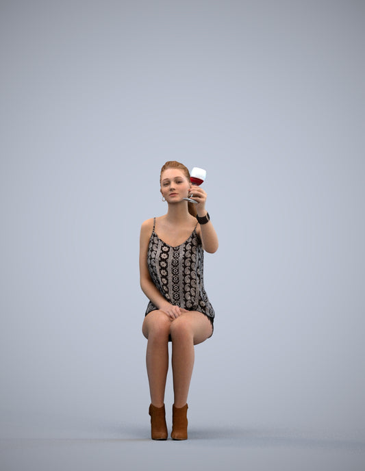 00518_Vivian013 - Realistic 3D Girl Sitting Casual