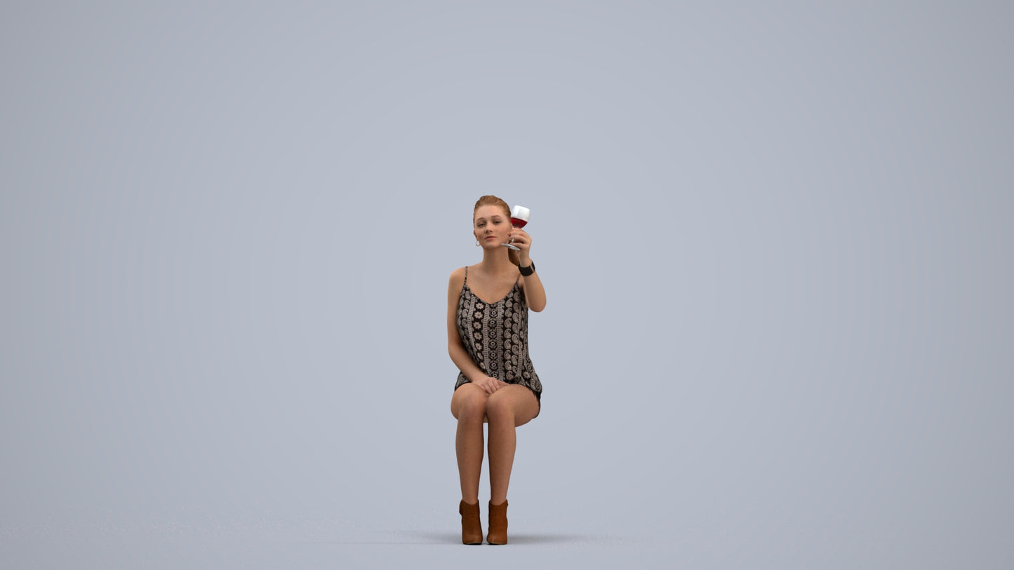 00518_Vivian013 - Realistic 3D Girl Sitting Casual