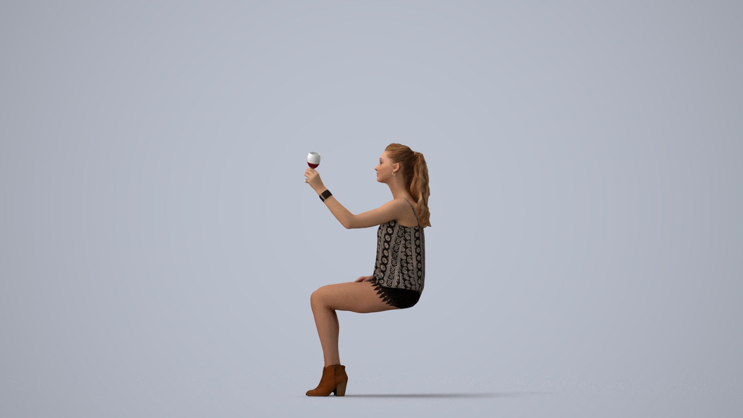 00518_Vivian013 - Realistic 3D Girl Sitting Casual