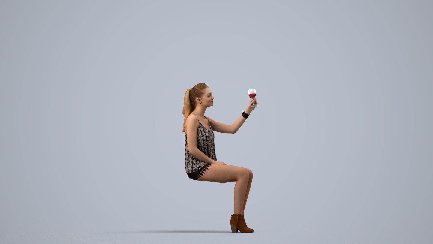 00518_Vivian013 - Realistic 3D Girl Sitting Casual