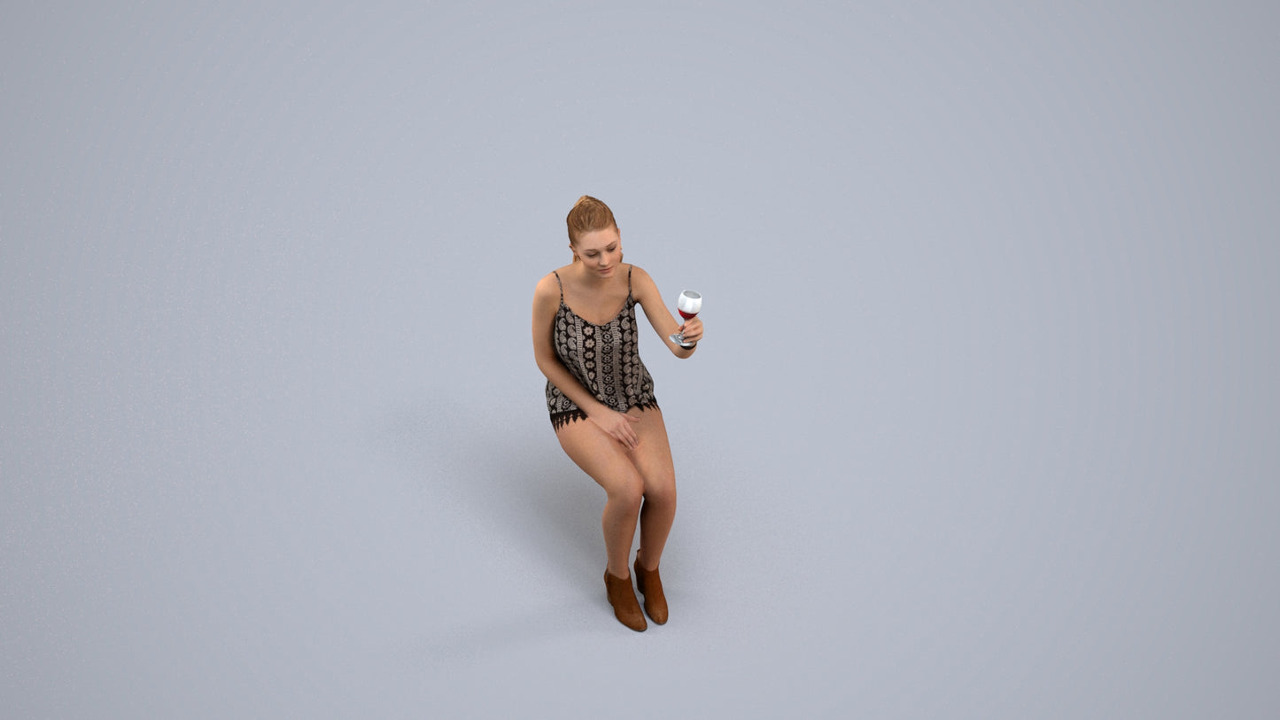 00518_Vivian013 - Realistic 3D Girl Sitting Casual