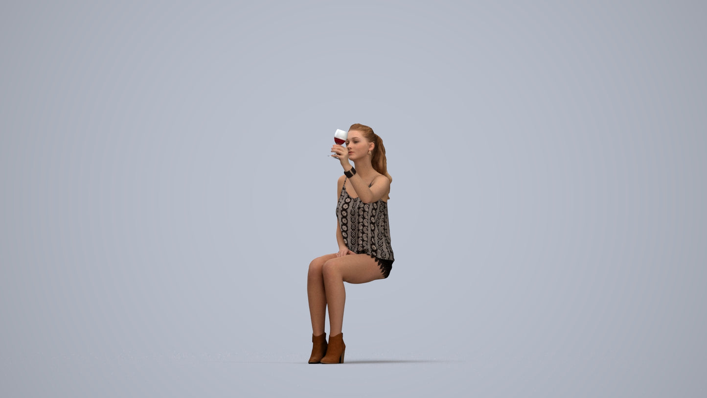 00518_Vivian013 - Realistic 3D Girl Sitting Casual