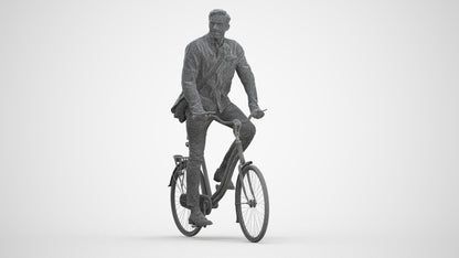 3D scanned man cycling casual, photorealistic archviz people for Enscape and SketchUp, square thumbnail