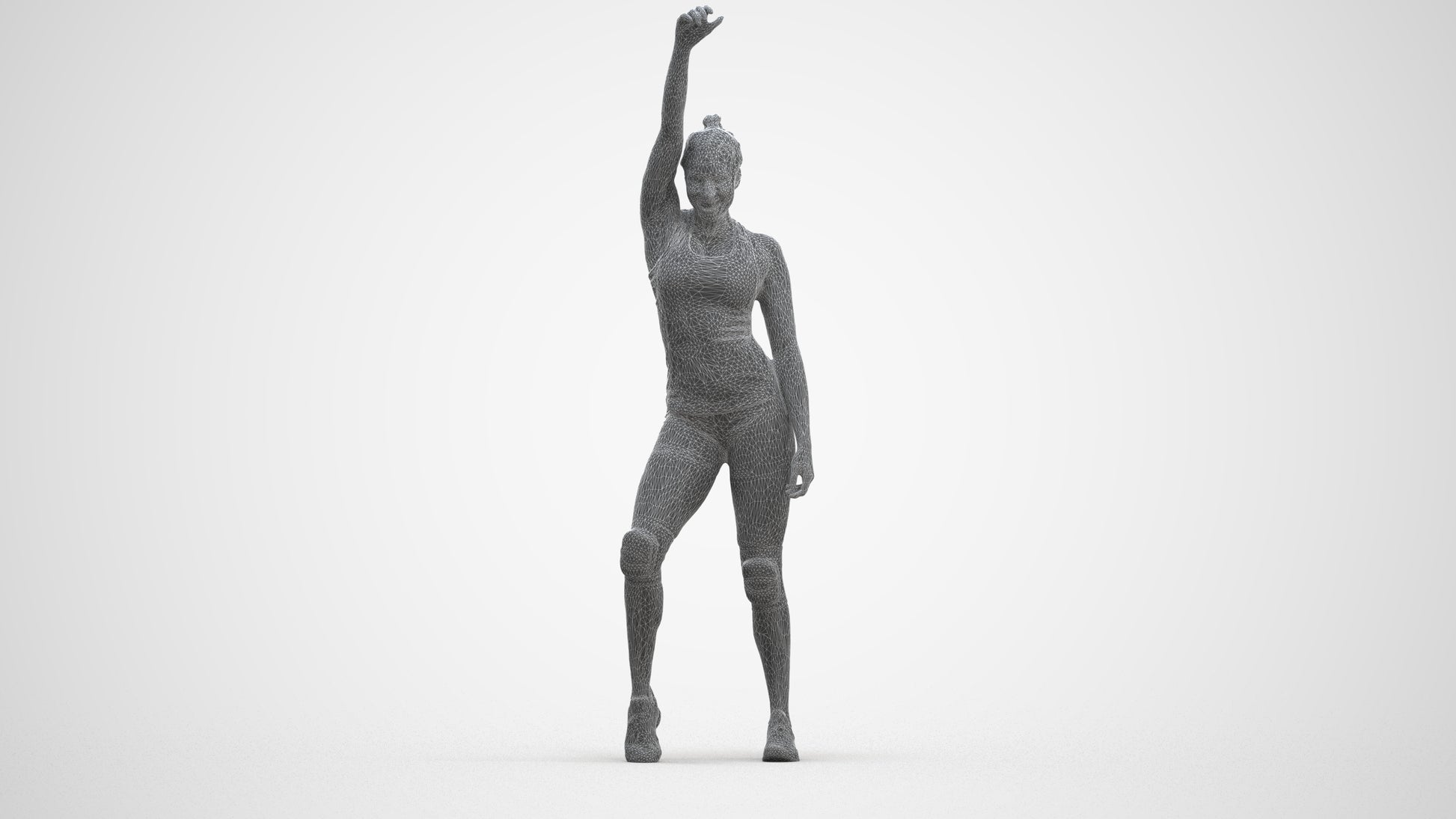 3D people model woman sport, scanned human for 3ds Max rendering, square thumbnail