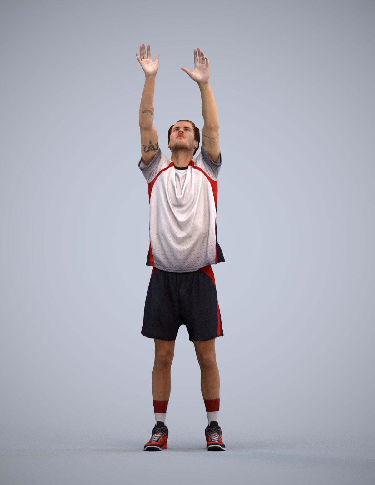 scanned 3D man sport, photogrammetry people for Enscape and V-Ray