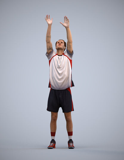 scanned 3D man sport, photogrammetry people for Enscape and V-Ray