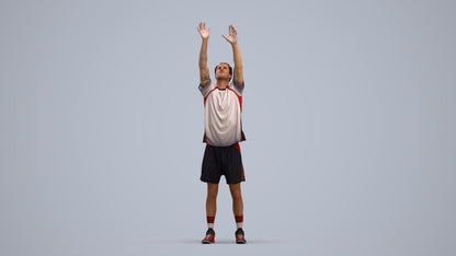 scanned 3D man sport, photogrammetry people for Enscape and V-Ray, three-quarter view render