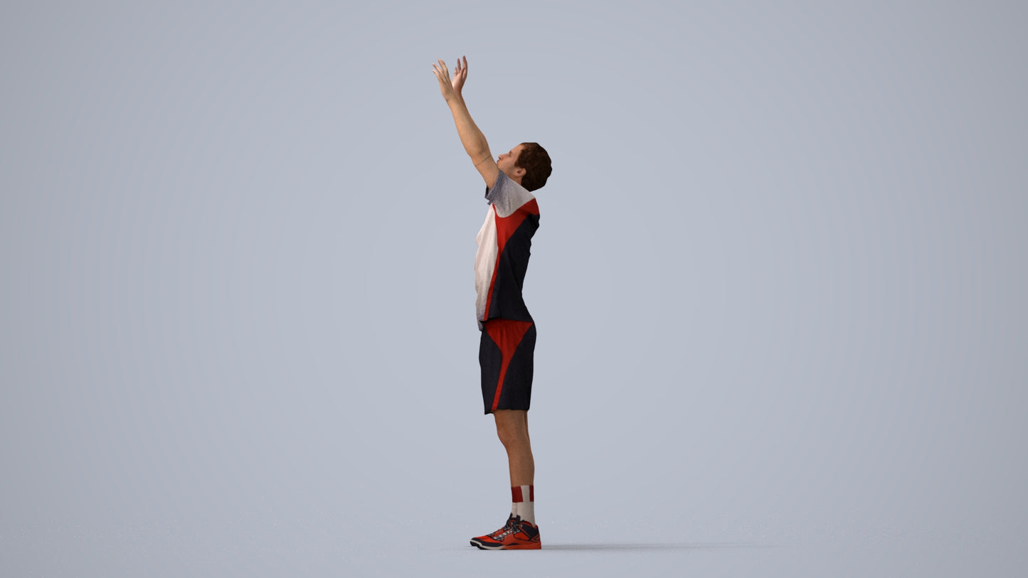 scanned 3D man sport, photogrammetry people for Enscape and V-Ray, front view render
