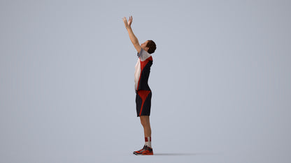 scanned 3D man sport, photogrammetry people for Enscape and V-Ray, front view render