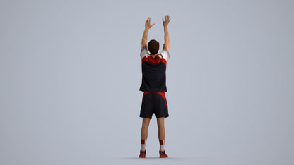 scanned 3D man sport, photogrammetry people for Enscape and V-Ray, side view render