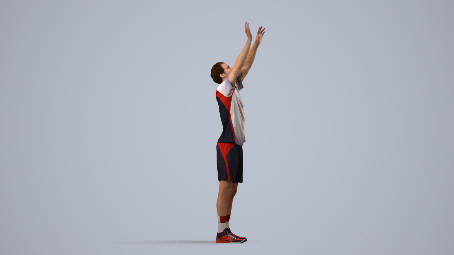 scanned 3D man sport, photogrammetry people for Enscape and V-Ray, back view render