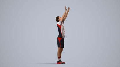 scanned 3D man sport, photogrammetry people for Enscape and V-Ray, back view render