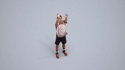 scanned 3D man sport, photogrammetry people for Enscape and V-Ray, top-down view render
