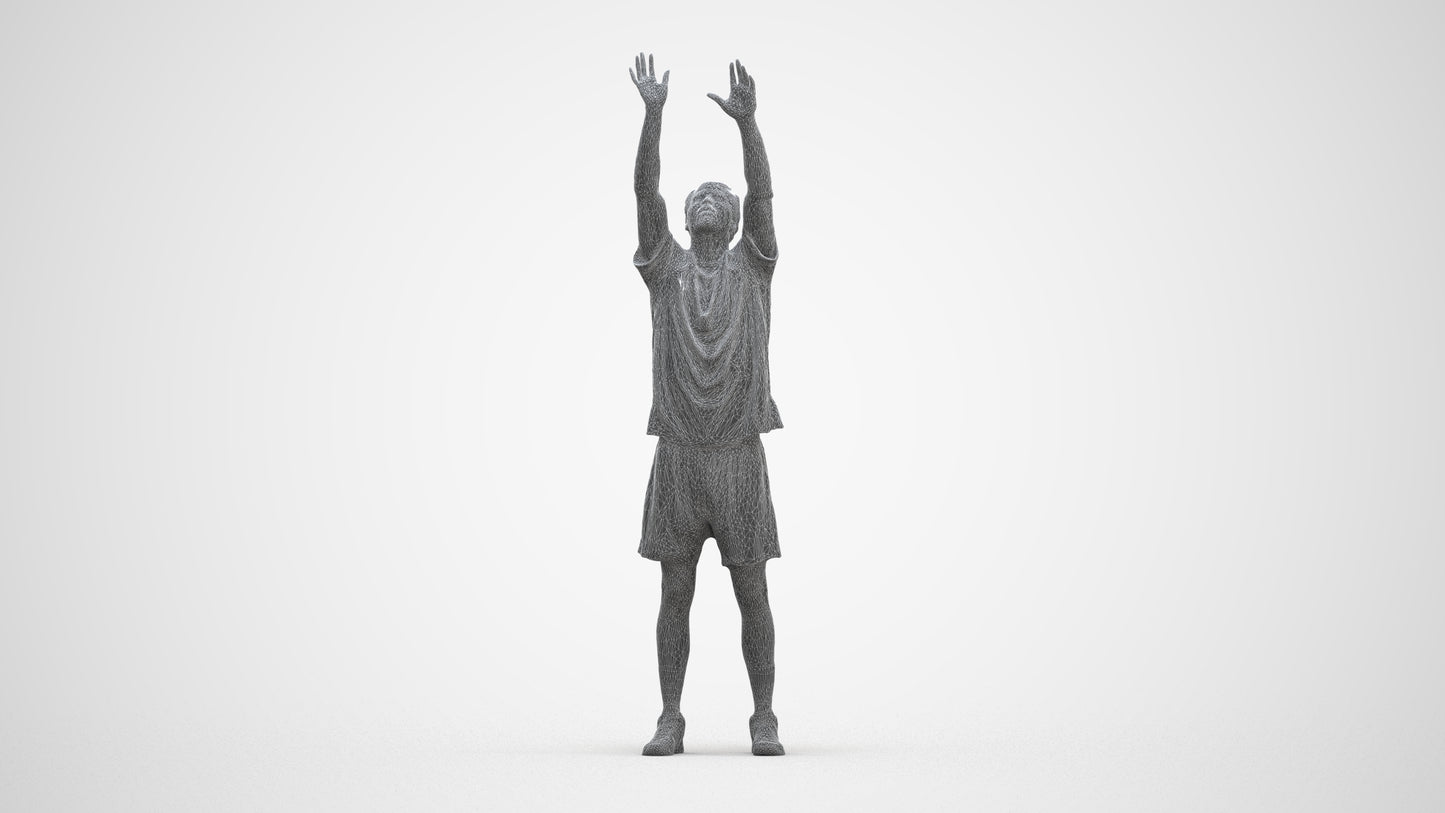 scanned 3D man sport, photogrammetry people for Enscape and V-Ray, wireframe front view