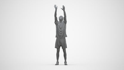 scanned 3D man sport, photogrammetry people for Enscape and V-Ray, wireframe front view