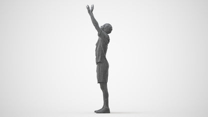 scanned 3D man sport, photogrammetry people for Enscape and V-Ray, wireframe side view