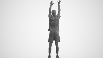 scanned 3D man sport, photogrammetry people for Enscape and V-Ray, wireframe three-quarter view