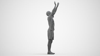 scanned 3D man sport, photogrammetry people for Enscape and V-Ray, wireframe back view