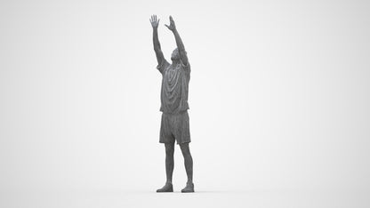 scanned 3D man sport, photogrammetry people for Enscape and V-Ray, wireframe three-quarter back view
