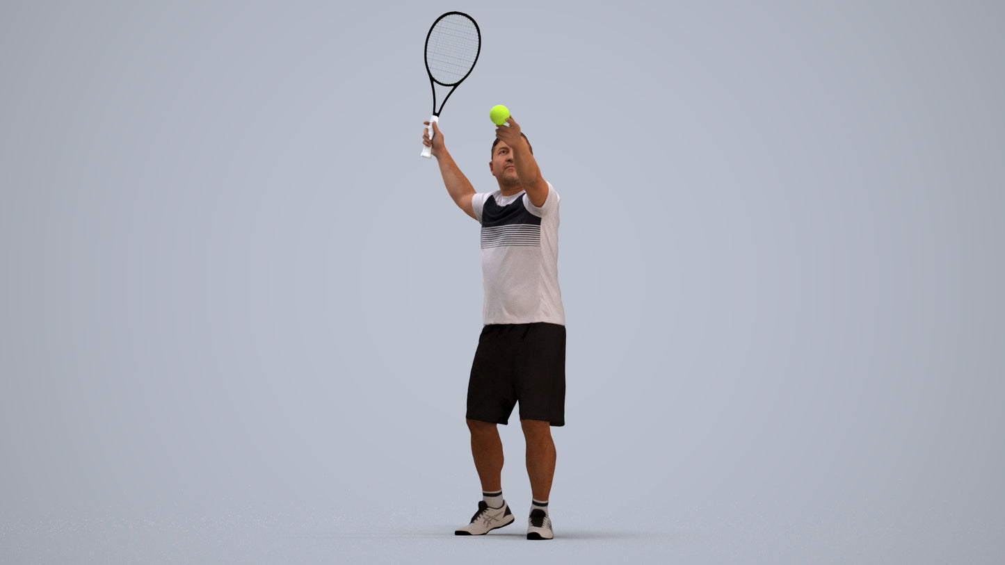 3D people model man sport, scanned human for 3ds Max rendering, standing pose render