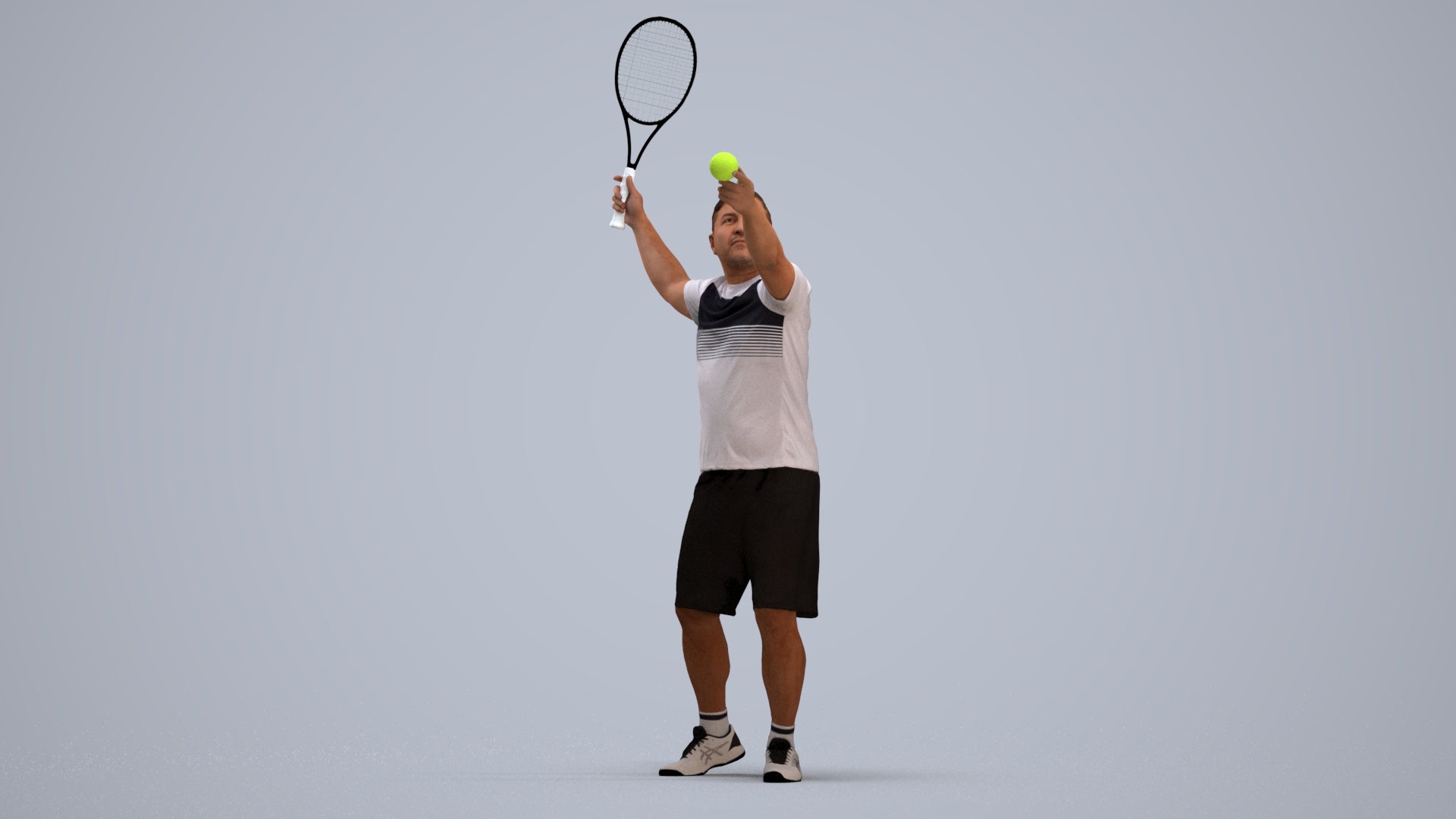 3D people model man sport, scanned human for 3ds Max rendering, standing pose render