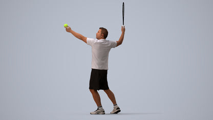 3D people model man sport, scanned human for 3ds Max rendering, three-quarter view render