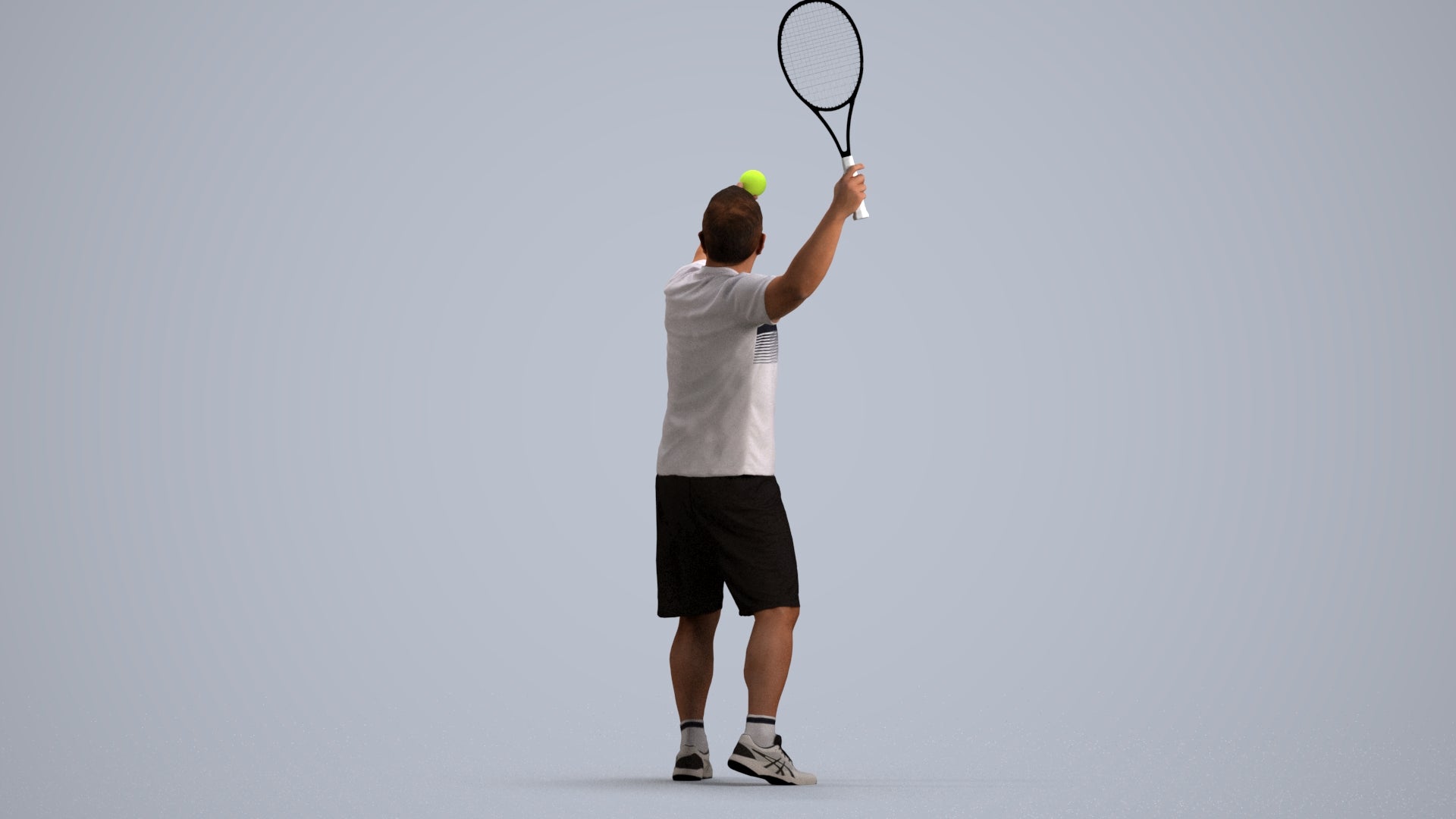 3D people model man sport, scanned human for 3ds Max rendering, front view render