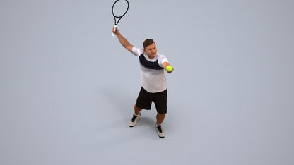 3D people model man sport, scanned human for 3ds Max rendering, back view render