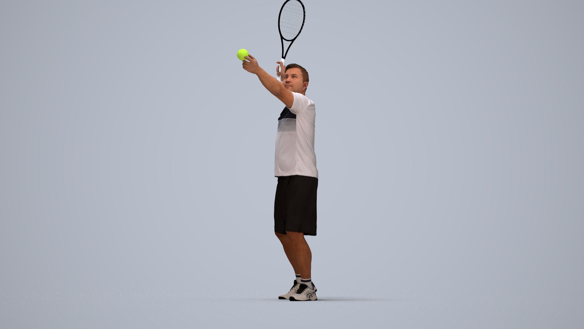 3D people model man sport, scanned human for 3ds Max rendering, top-down view render