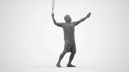 3D people model man sport, scanned human for 3ds Max rendering, wireframe three-quarter view