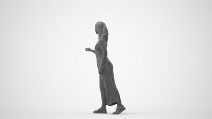 3D human model girl casual door, photogrammetry scanned person for archviz, square thumbnail