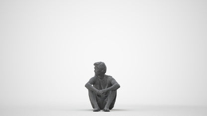 3D human model man casual pool, photogrammetry scanned person for archviz, square thumbnail