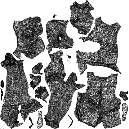 realistic 3D people woman casual standing, render-ready for V-Ray and Corona, FBX OBJ, wireframe top-down view