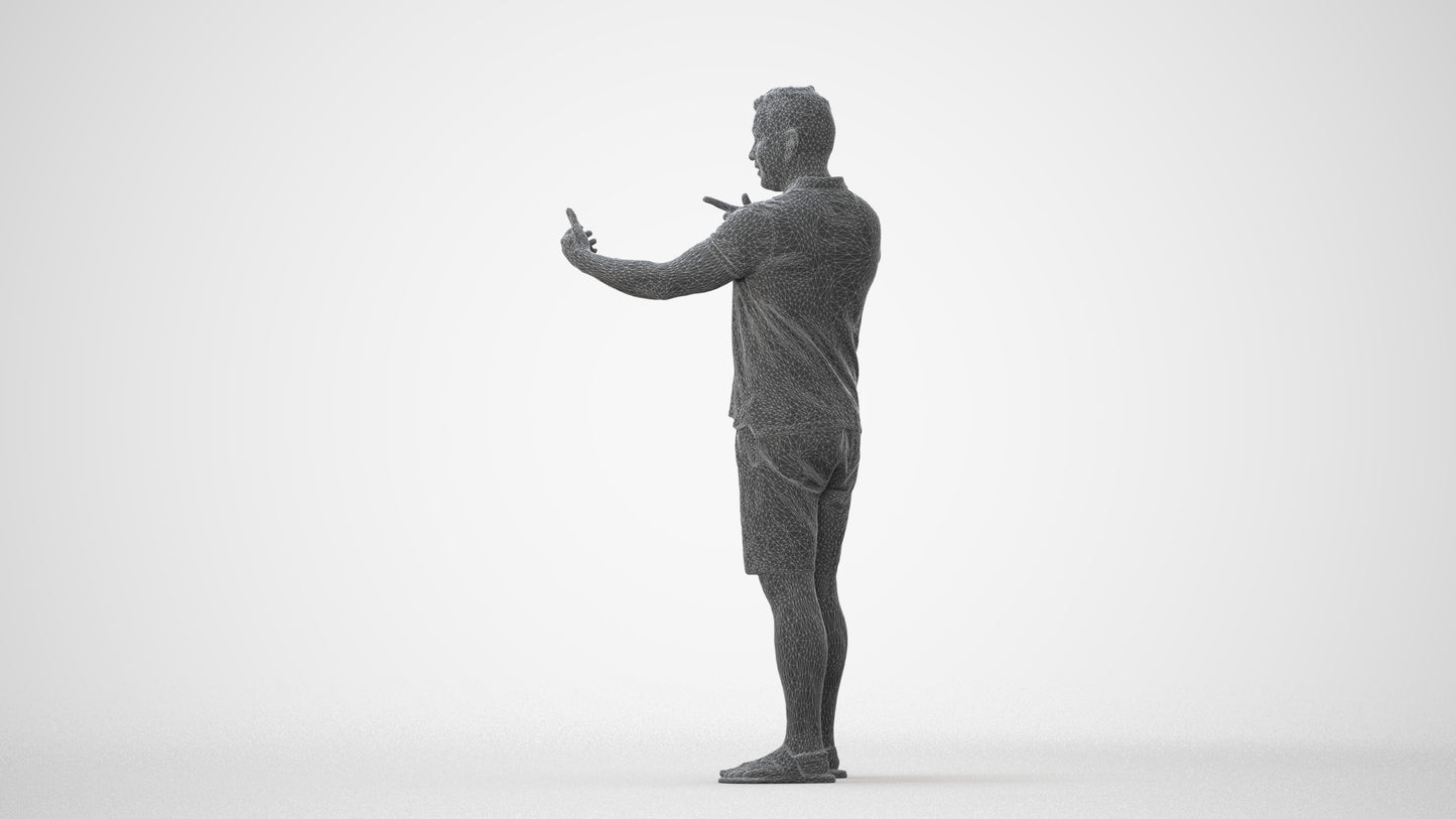 3D human model man casual standing, photogrammetry scanned person for archviz, square thumbnail
