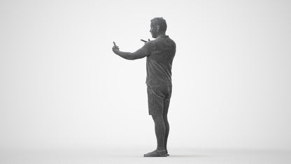 3D human model man casual standing, photogrammetry scanned person for archviz, square thumbnail