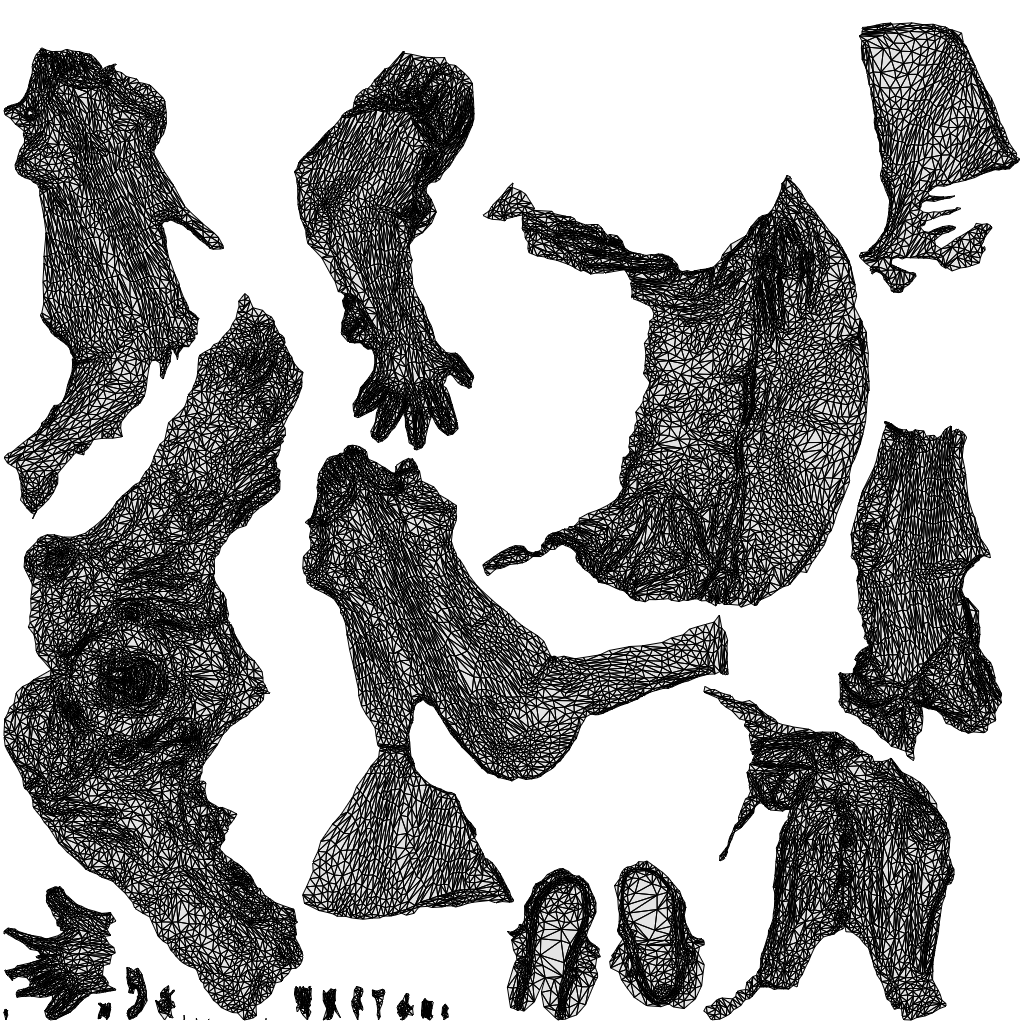 photogrammetry 3D woman casual sitting, realistic human model archviz FBX, wireframe top-down view